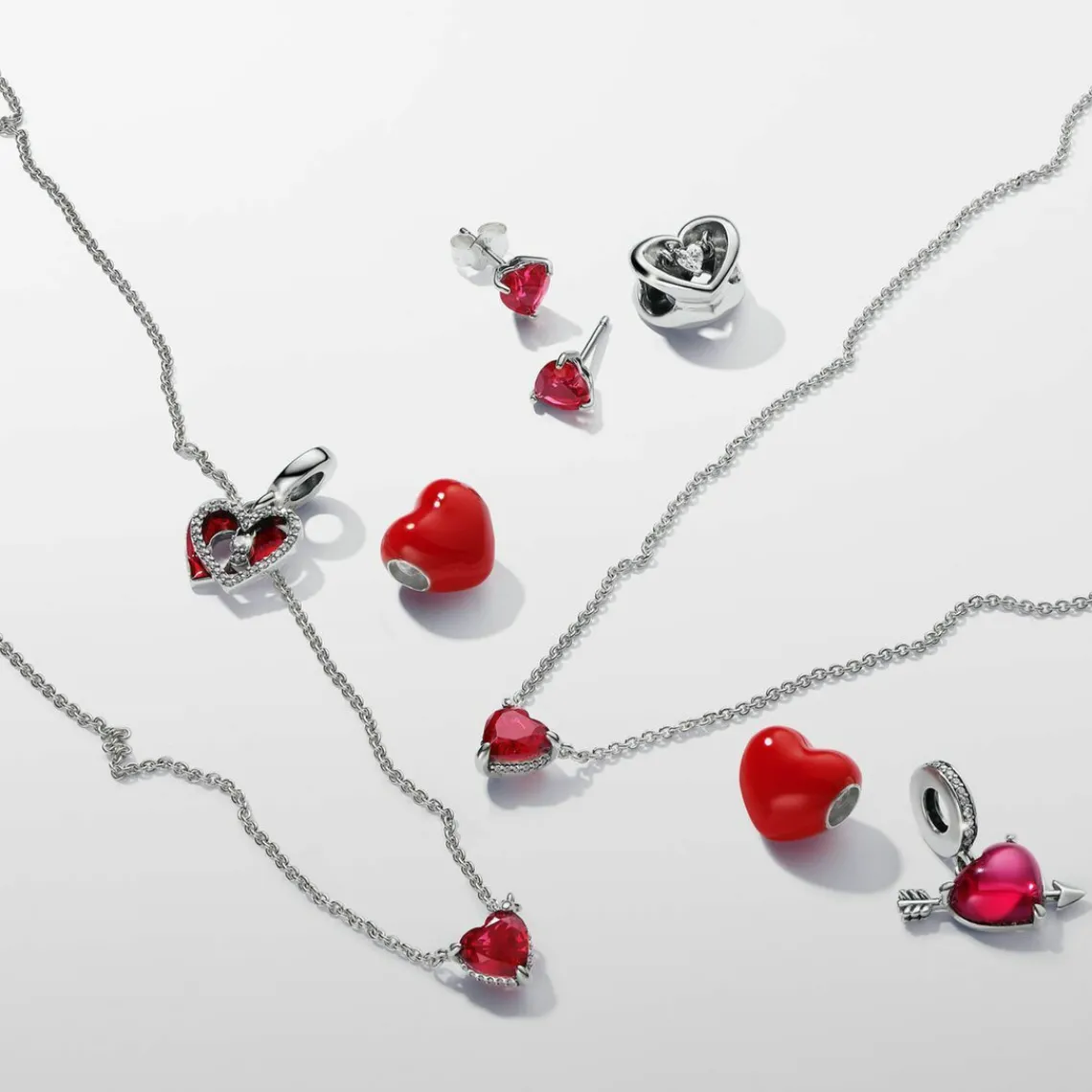 Pandora Charm Pendant Double Cœur Rouge et Serrure | Femme Charms
