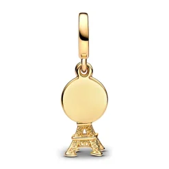 Pandora Charm Pendant Double Gravable Diamant de Synthèse Tour Eiffel | Femme Charms