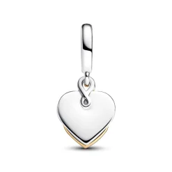 Pandora Charm Pendant Double Maman Gravable Diamant de Synthèse | Femme Charms