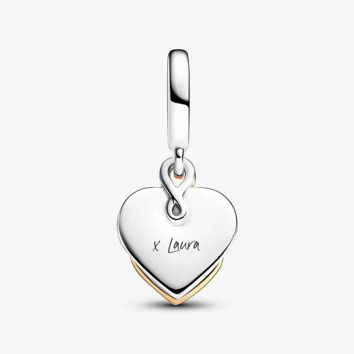 Pandora Charm Pendant Double Maman Gravable Diamant de Synthèse | Femme Charms