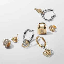 Pandora Charm Pendant Double Maman Gravable Diamant de Synthèse | Femme Charms