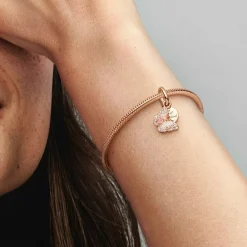 Pandora Charm Pendant Double - Papillon Rose et Citation | Femme Charms