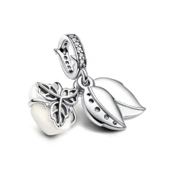 Pandora Charm Pendant Double Rose Épanouie Blanche | Femme Charms