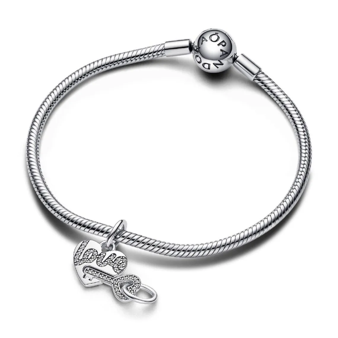 Pandora Charm Pendant Double Séparable Cœur et Clé | Femme Charms