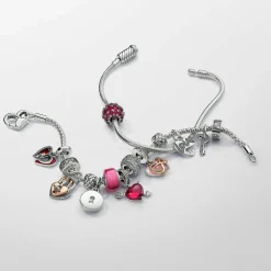 Pandora Charm Pendant Double Séparable Cœur et Clé | Femme Charms