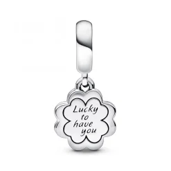 Pandora Charm Pendant Double Trèfle à Quatre Feuilles de l'Amitié | Femme Charms