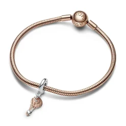 Pandora Charm Pendant - Bimatière Cœur Coulissant et Clef | Femme Charms