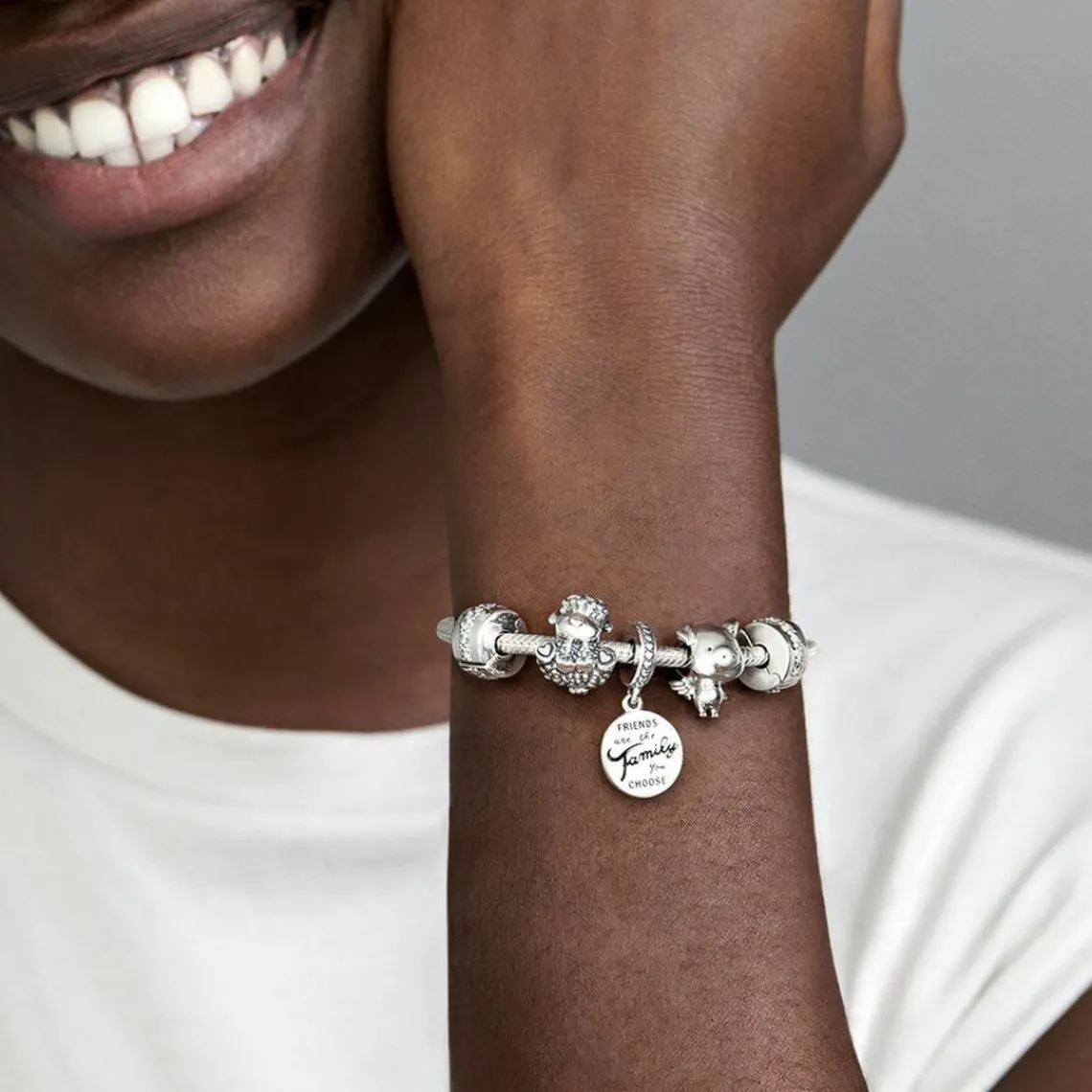 Pandora Charm Pendant Moments Famille de Cœur en Argent | Femme Charms