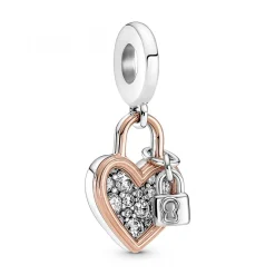 Pandora Charm pendant moments Coeur & mini cadenas | Femme Charms