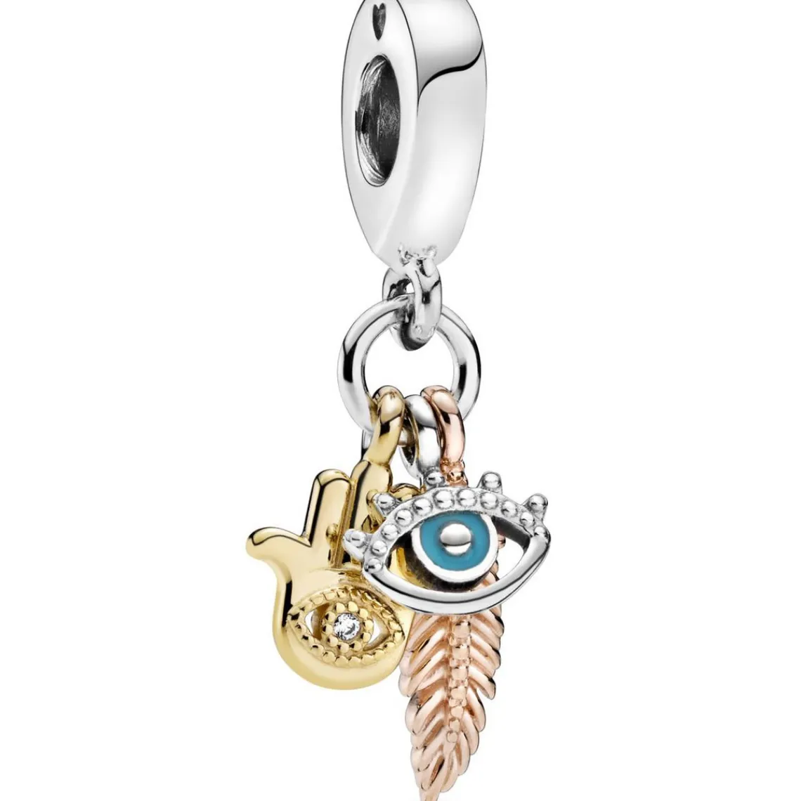 Pandora Charm Pendant Moments Spirituel Main de Fatma, oeil de la Providence et Plume | Femme Charms
