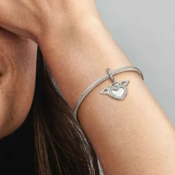 Pandora Charm Pendant Moments Cœur et Ailes d'Ange | Femme Charms
