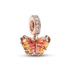Pandora Charm Pendant Papillon Murano Rose et Jaune | Femme Charms