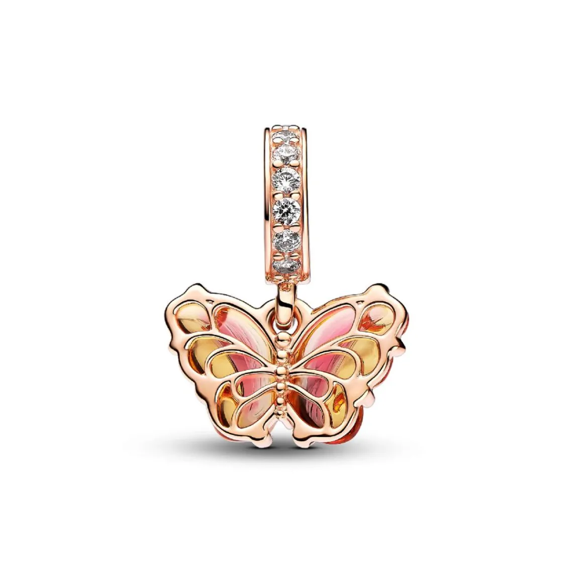 Pandora Charm Pendant Papillon Murano Rose et Jaune | Femme Charms