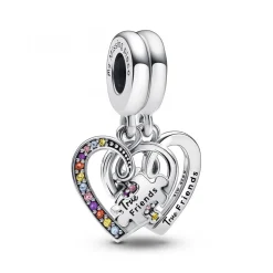 Pandora Charm Pendant Séparable Cœurs et Pièces de Puzzle de l’Amitié | Femme Charms
