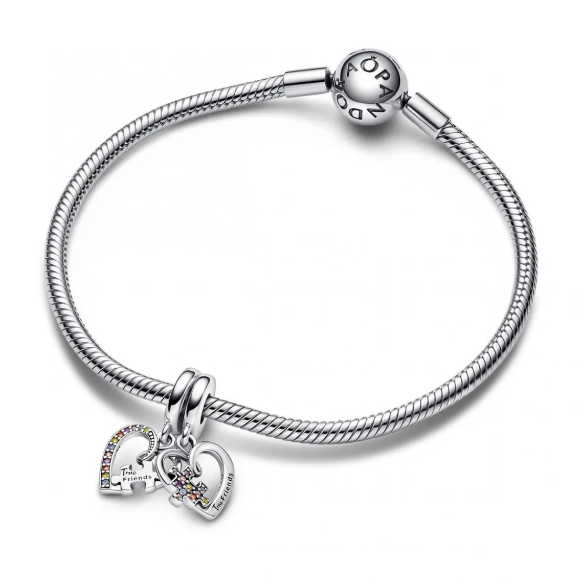 Pandora Charm Pendant Séparable Cœurs et Pièces de Puzzle de l’Amitié | Femme Charms
