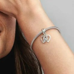 Pandora Charm Pendant Séparable Cœurs et Pièces de Puzzle de l’Amitié | Femme Charms