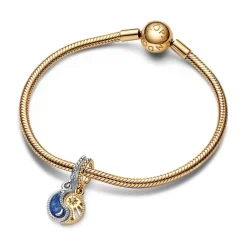 Pandora Charm Pendant Séparable Soleil et Lune Bimatière | Femme Charms