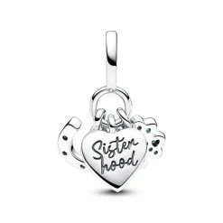 Pandora Charm Pendant Triple Trèfle à Quatre Feuilles, Cœur et Fer à Cheval | Femme Charms