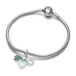 Pandora Charm Pendant Triple Trèfle à Quatre Feuilles, Cœur et Fer à Cheval | Femme Charms