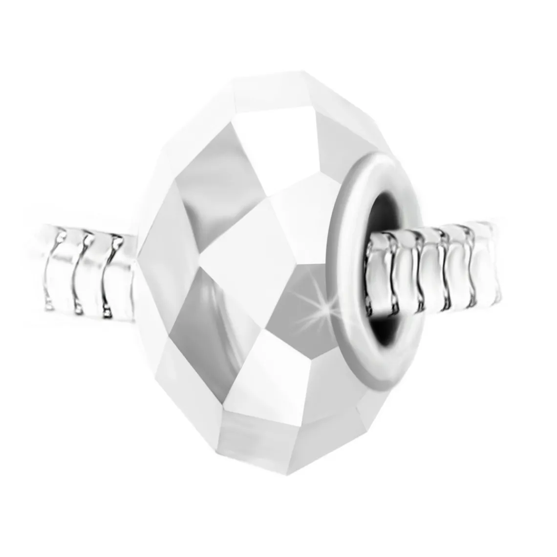 So Charm Bijoux Charm perle cristal à facettes et acier par SC Crystal BEA0016 | Femme Charms