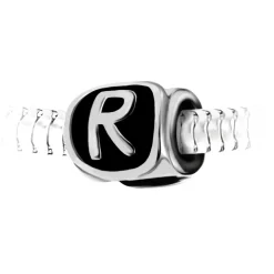 So Charm Bijoux Charm perle lettre R en acier par SC Crystal BEA0269-R | Femme Charms