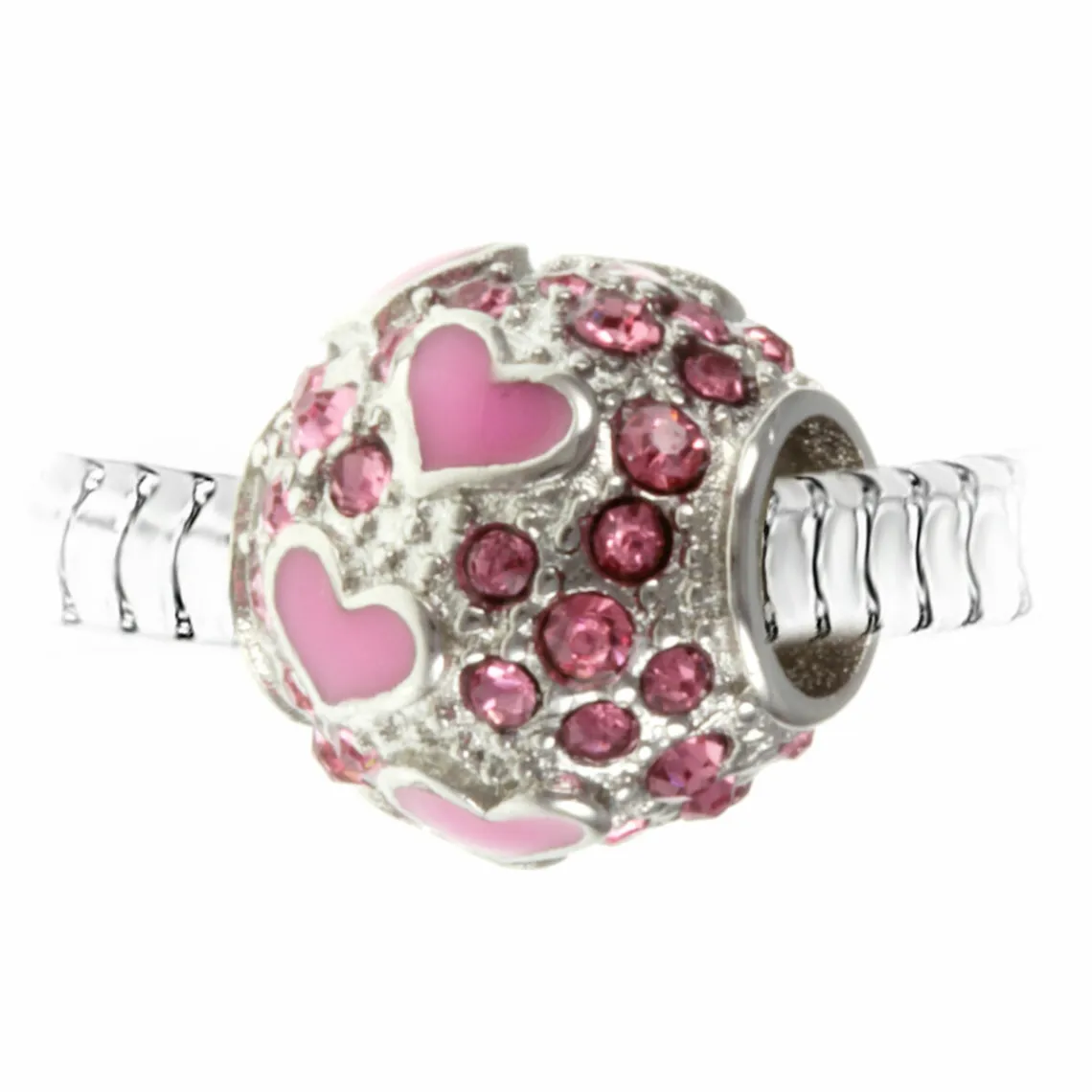 So Charm Bijoux Charm perle orné de cristaux de Bohème par SC Crystal Rose | Femme Charms