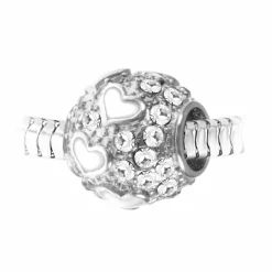 So Charm Bijoux Charm perle orné de cristaux de Bohème par SC Crystal Argent | Femme Charms