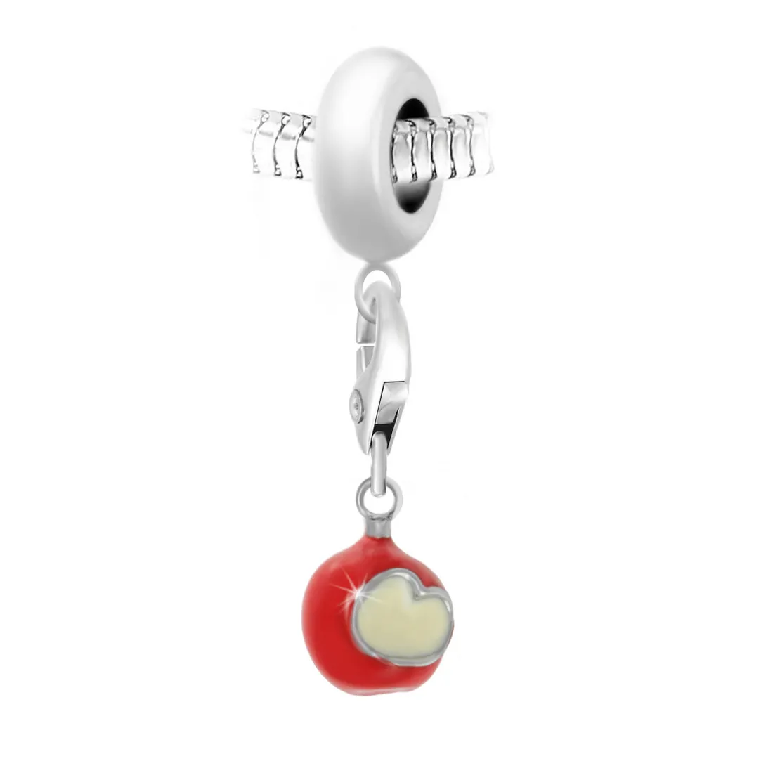 So Charm Bijoux Charm perle Pomme d'amour par SC Crystal Paris® BEA0044+CH0435-argent | Femme Charms