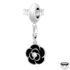 So Charm Bijoux Charm perle Rose Noire orné de cristaux Swarovski par SC Crystal Paris® BEA0044+CH0175-argent | Femme Charms