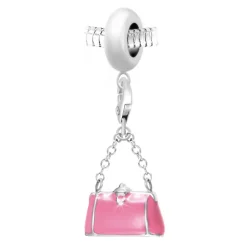 So Charm Bijoux Charm perle Sac à main rose par SC Crystal Paris® BEA0044+CH0109-argent | Femme Charms