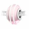 So Charm Bijoux Charm perle spirale verre rose décoré main et acier par SC Crystal BEA0131 | Femme Charms