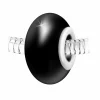 So Charm Bijoux Charm perle verre nacré noir et acier par SC Crystal | Femme Charms