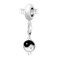 So Charm Bijoux Charm perle Ying et Yang par SC Crystal Paris® BEA0044+CH0119-argent | Femme Charms