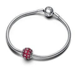 Pandora Charm Rose Rond Pavé Scintillant | Femme Charms