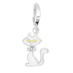 So Charm Bijoux Charms Et Perles So Charm - CH0151-ARGENT - Charm Chat Blanc | Femme Charms