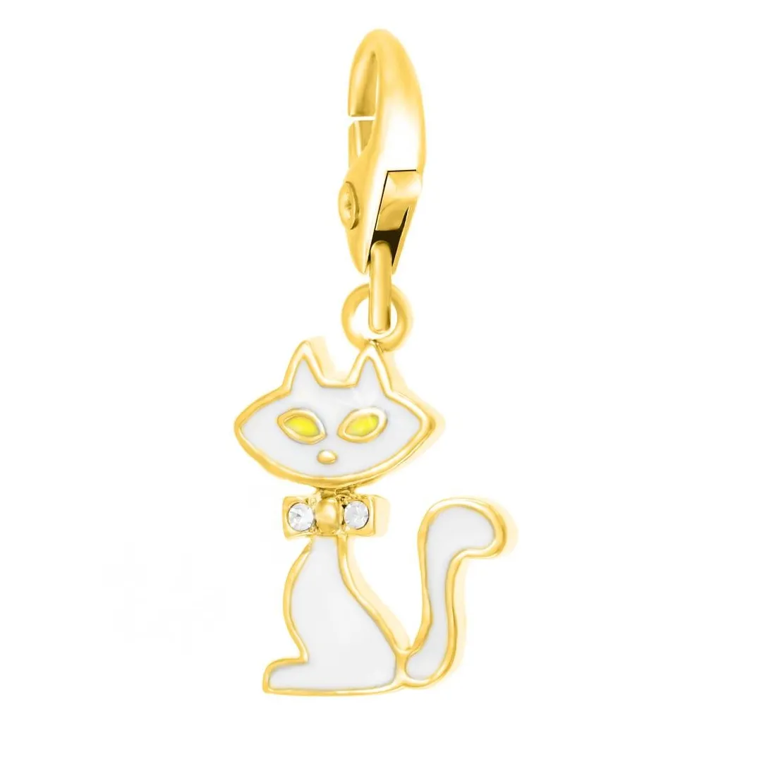 So Charm Bijoux Charms Et Perles So Charm - CH0151-DORE - Charm Chat Blanc | Femme Charms