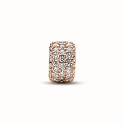 Pandora Charm Triple Rang Pavé Scintillant - Moments Doré Rose | Femme Charms