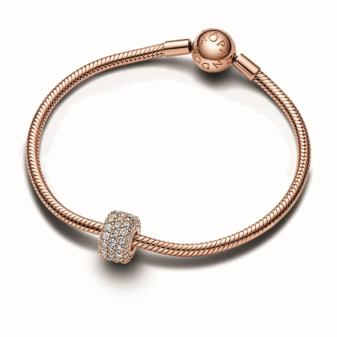Pandora Charm Triple Rang Pavé Scintillant - Moments Doré Rose | Femme Charms