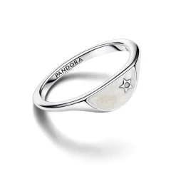 Pandora Chevalière Demi-Lune Résine Façon Émail ME Argent | Femme Bague