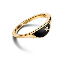 Pandora Chevalière Demi-Lune Résine Façon Émail ME Doré | Femme Bague