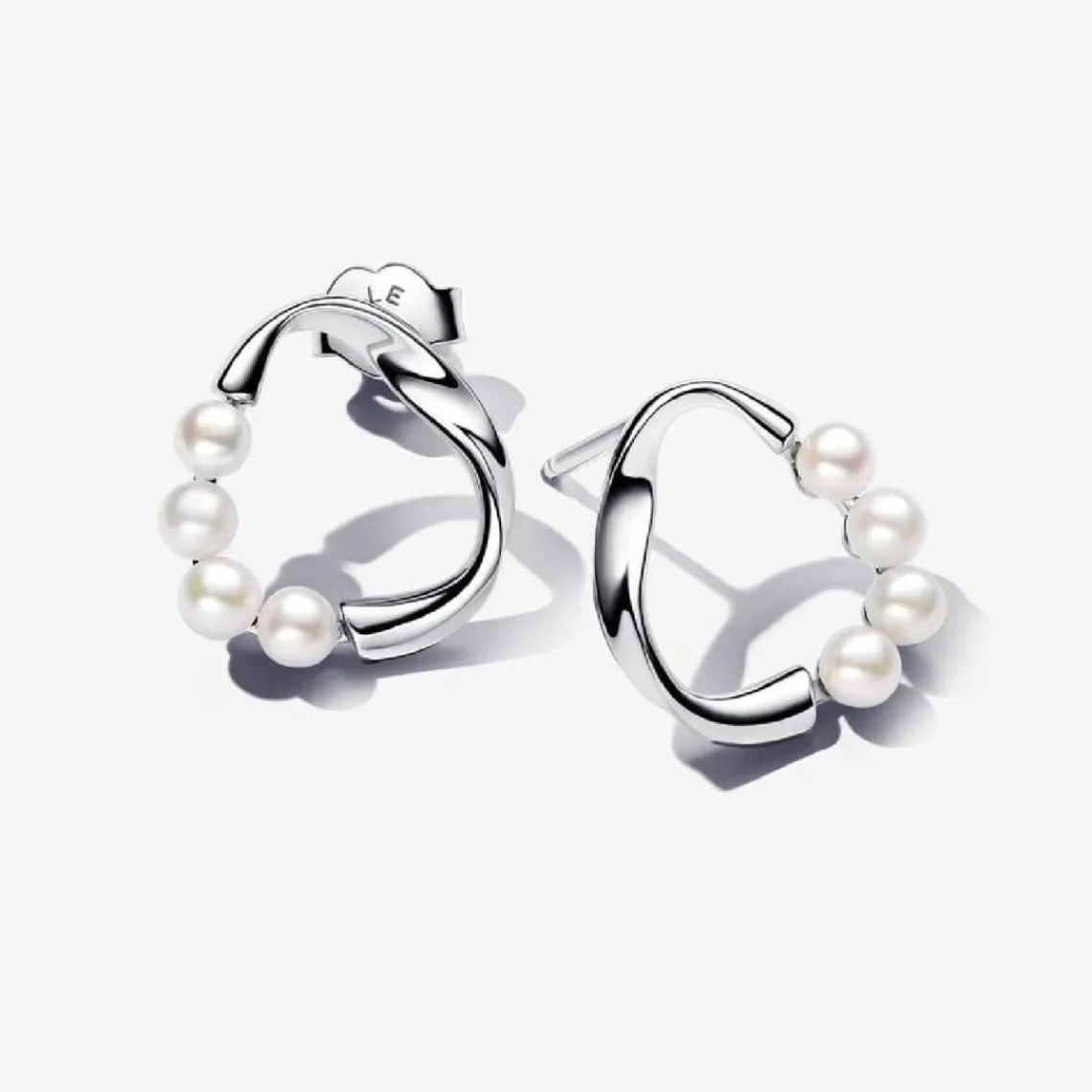 Pandora Clous d’Oreilles Cercle Organique Argent et Perles de Culture | Femme Boucles D'Oreilles