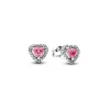 Pandora Clous d'Oreilles Cœurs Surélevés Roses | Femme Boucles D'Oreilles