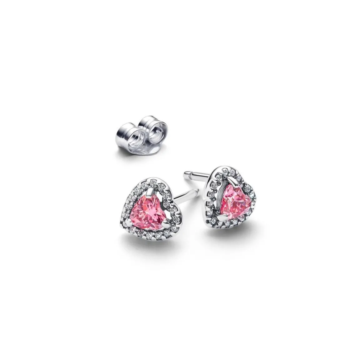 Pandora Clous d'Oreilles Cœurs Surélevés Roses | Femme Boucles D'Oreilles