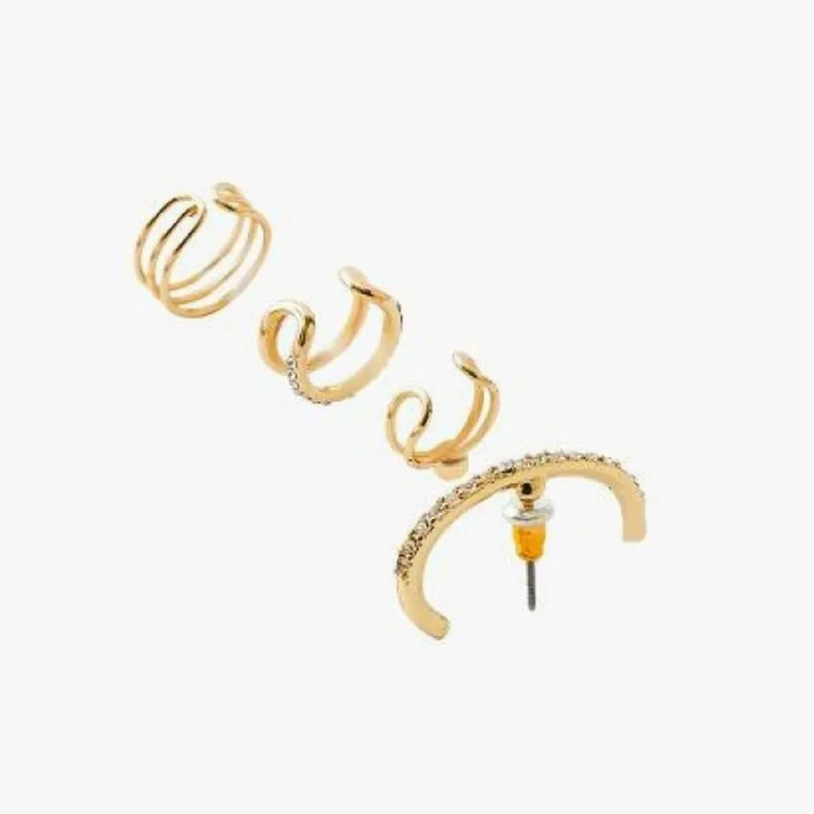 Balaboosté Clous D'oreilles Femme Set De Bo Cuffs Et Studs - 3502456354692 Métal Doré | Femme Boucles D'Oreilles