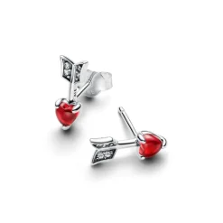 Pandora Clous d’Oreilles Flèche & Cœur en Verre de Murano | Femme Boucles D'Oreilles