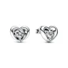 Pandora Clous d’Oreilles - Cœur Lumineux et Pierre Flottante | Femme Boucles D'Oreilles