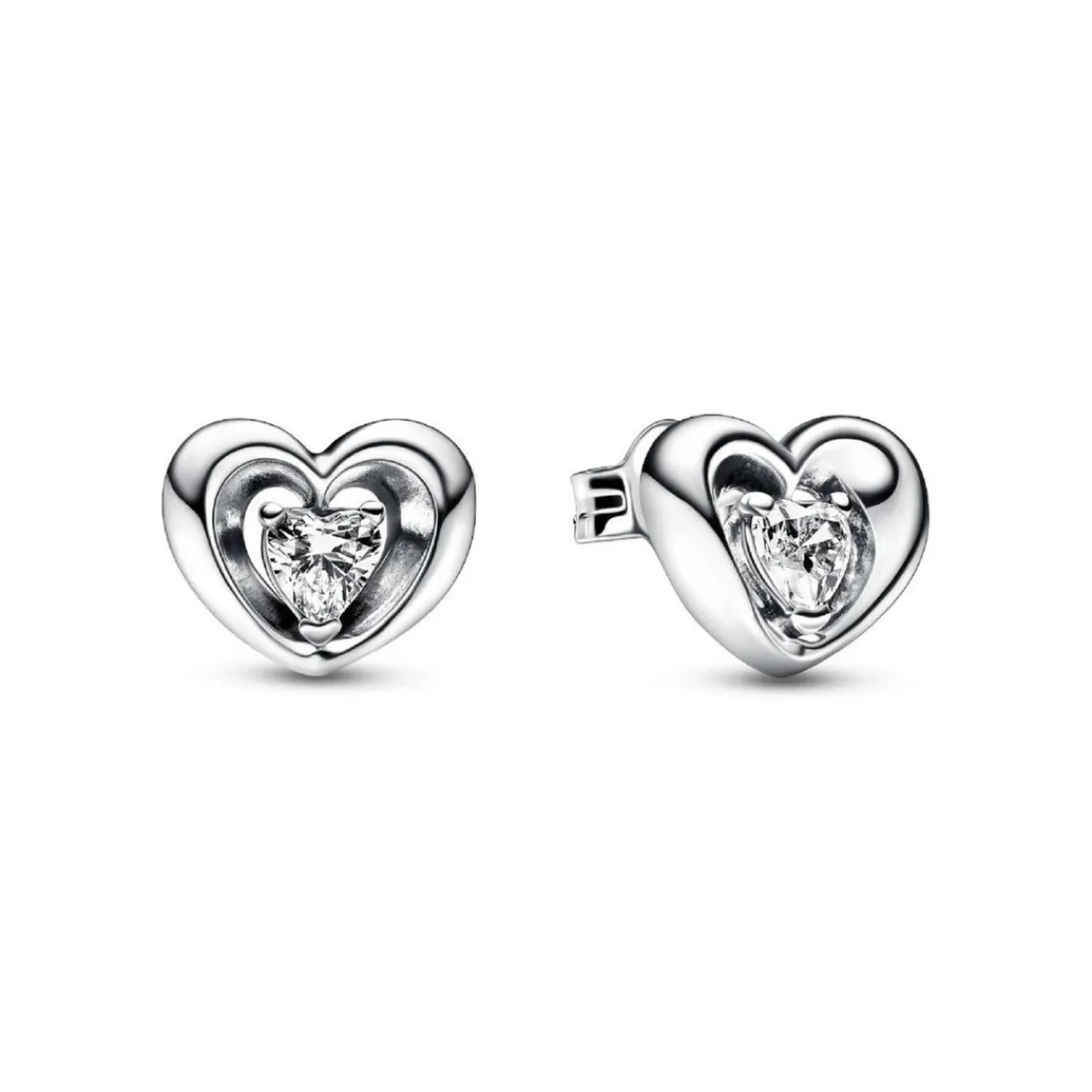 Pandora Clous d’Oreilles - Cœur Lumineux et Pierre Flottante | Femme Boucles D'Oreilles