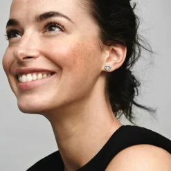 Pandora Clous d’Oreilles - Cœur Lumineux et Pierre Flottante | Femme Boucles D'Oreilles