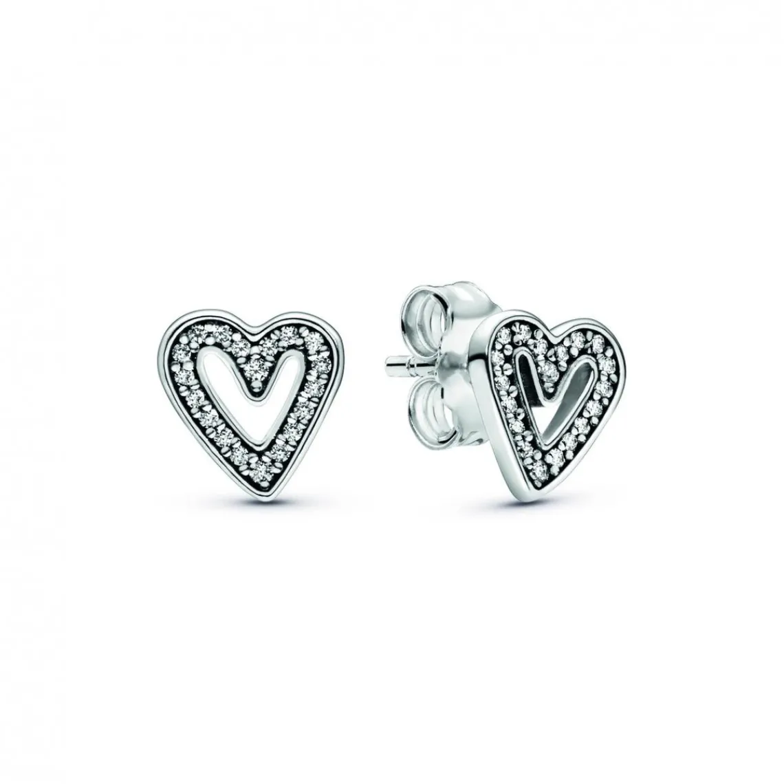 Pandora Clous d'Oreilles Moments Esquisse de Cœurs Scintillants | Femme Boucles D'Oreilles
