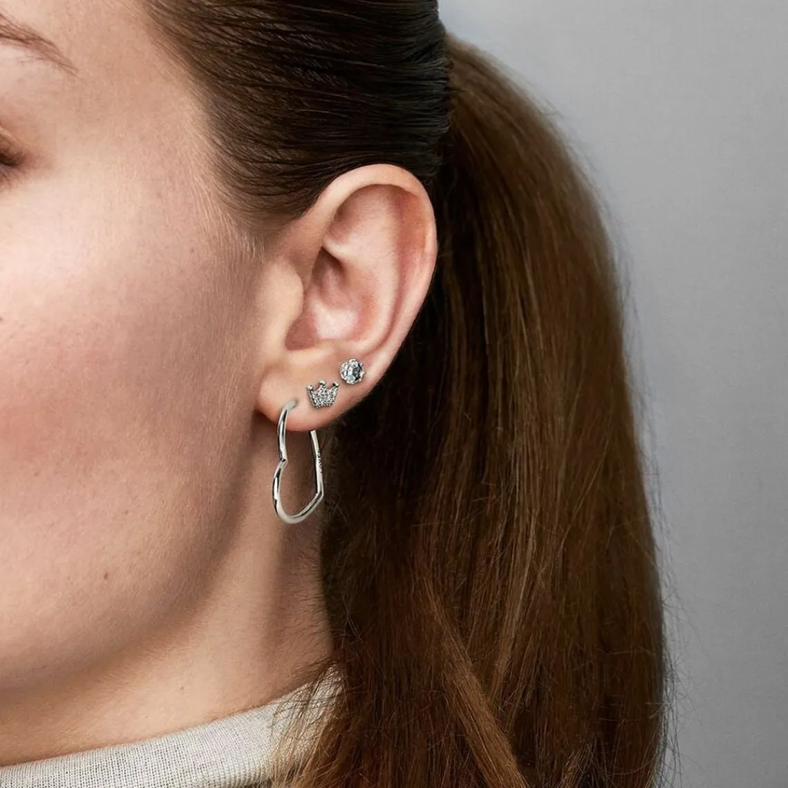 Pandora Clous d'Oreilles Moments Couronne Scintillante Incolore | Femme Boucles D'Oreilles